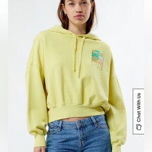Billabong cropped hoodie. Mix of lime yellow/green
